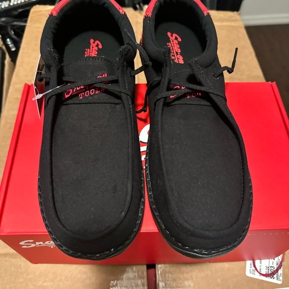 Snap-On Black and Red Men's Slip-On Loafers - Picture 1 of 4